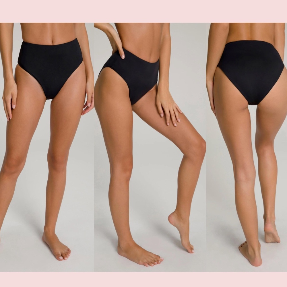 NEW $39 Good American [ GA 0 ] Good Waist‎ Bikini Bottoms in Black gsw0033